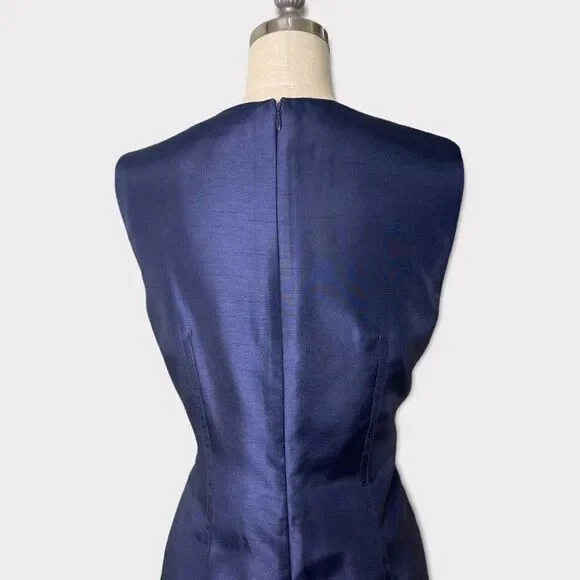 Tahari Satin Sleeveless Shift Dress Baby Blue Size 4 - Picture 6 of 10